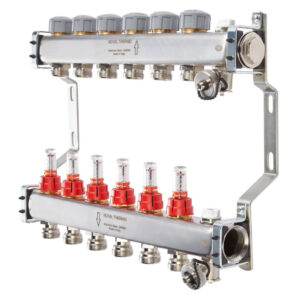 Коллектор нерж. в сборе с расходомерами 1″ ВР-3/4″ НР, 5 выходов