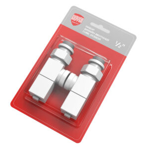 Набор дизайн-вентилей Royal Thermo CUBE, осевой (белый) 1/2″