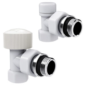 Набор термостатический угловой Royal Thermo Design 1/2″М30х1,5 (Белый)