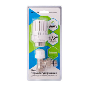 Термоголовка и клапан термостатический MVI 1/2″ (угловой 2 в 1)