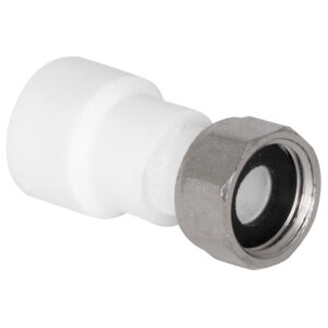 Муфта TEBO бел. PP-R с накидной гайкой 20х1/2″ (50/300), арт. 030021701