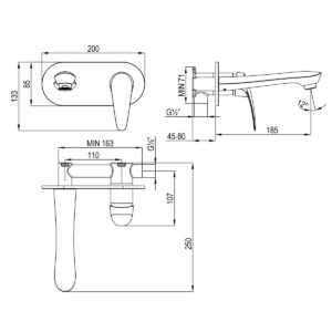 Смеситель Lemark Linara LM0426C для раковины, встраиваемый