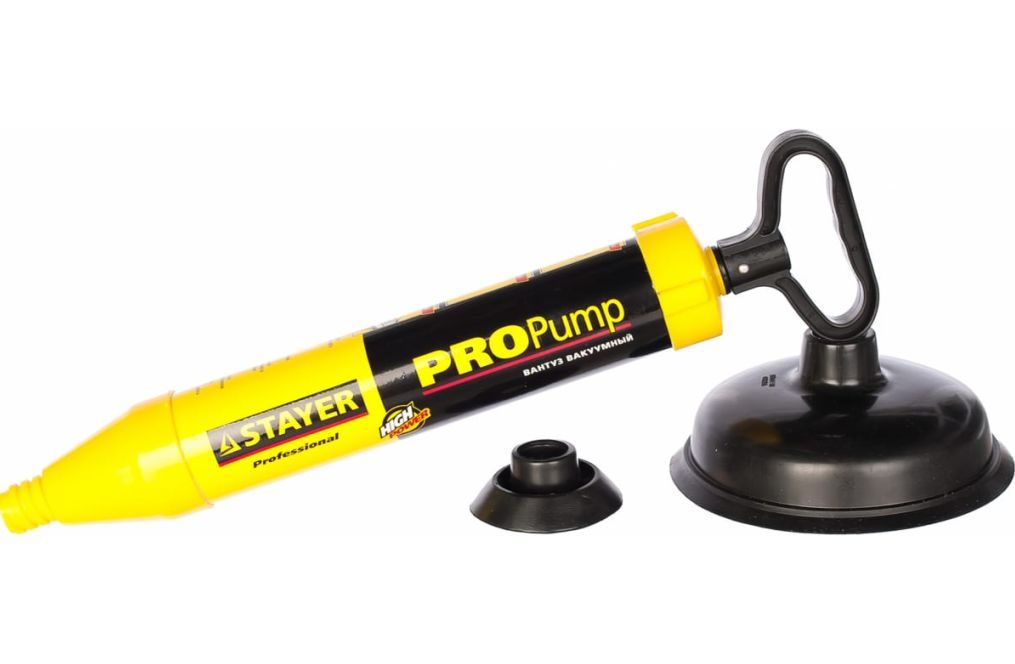Вантуз Stayer Professional вакуумный PROPump. cдвумя адаптерами (51925)