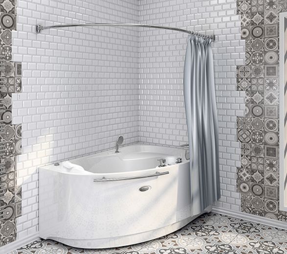 Карниз д/в Амелия 1600х1050 изогн, нерж, без колец