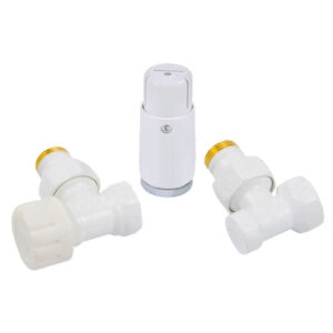 Комплект подключения угловой STANDARD MINI 1/2″ (белый) с термоголовкой MINI DIAMANT М30х1,5