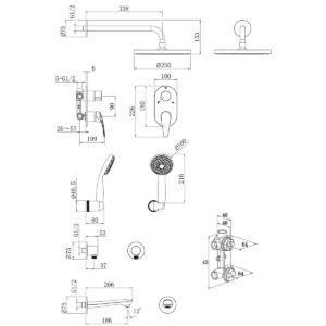 Смеситель Lemark Linara LM0422C для ванны и душа, встраиваемый