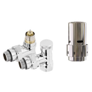Набор термостатический угловой Royal Thermo Design 1/2″ Click (Хром) с термоголовкой Design (Хром)