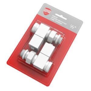 Набор дизайн-вентилей Royal Thermo CUBE, прямой (белый) 1/2″