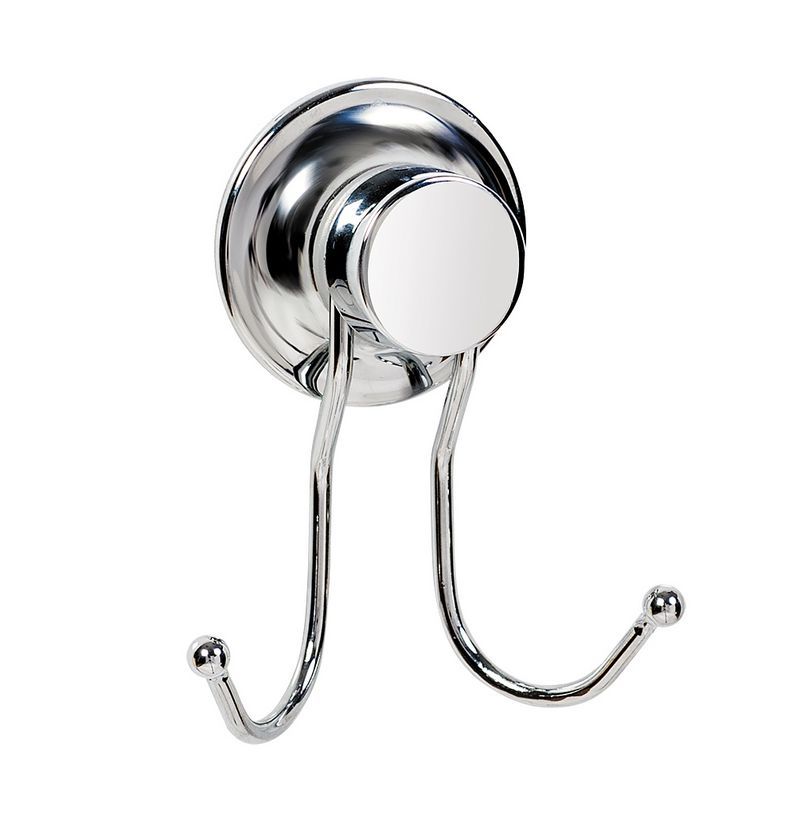 Крючок двойной RING LOCK хром. на вакуум. присоске (17269) TATKRAFT