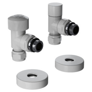 Набор термостатический угловой Royal Thermo Design Pro 15мм М30х1,5 (Белый)