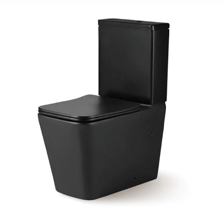 Унитаз-компакт Cube 2 Black безободковый, нижн. подв, прямой выпуск, сид. микролифт, Sole