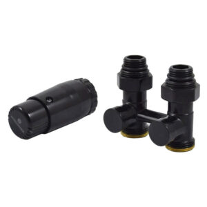 Комплект узла нижнего подкл SCHLOSSER прямой STANDARD 3/4″ (Ral 9005) с термогол. М30х1,5, ниппеля