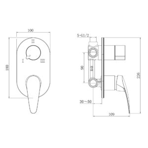 Смеситель Lemark Linara LM0428C для ванны и душа, встраиваемый