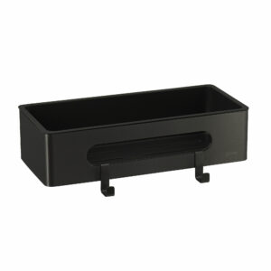 Полка для душа прямая LEMARK SHELF LINE из нерж. стали с крючками, черный/ вставка-пластик черный