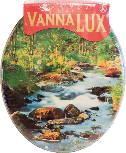 Сиденье для унитаза мягкое, крем с рисунком ОКЕАН/Vanna Lux