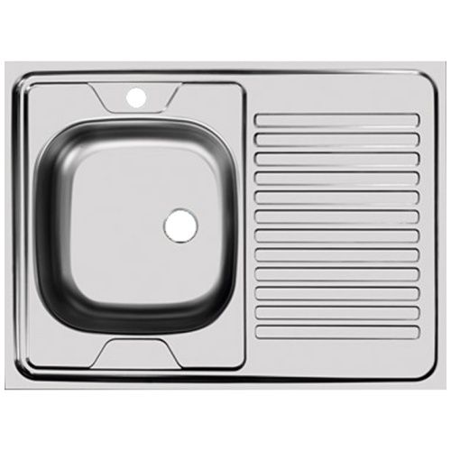 Мойка нерж.сталь 800 х600 накладная лев Стандарт STD800.600 – 5С