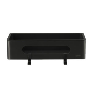 Полка для душа прямая LEMARK SHELF LINE из нерж. стали с крючками, черный/ вставка-пластик черный