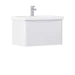 Тумба Glem 70, подвесная,1 ящ., в сборе, белая (под раковину Como 70)