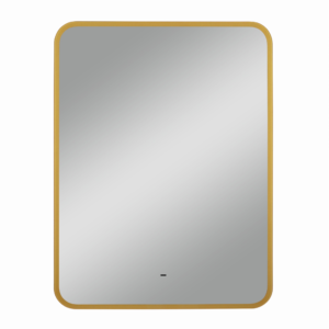 Зеркало Goldwen Led 600х800 с бесконтактным сенсором, золотой окантовкой и холодной подсветкой
