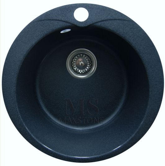 Мойка иск.камень 470 черный металлик, без сифона МS-1
