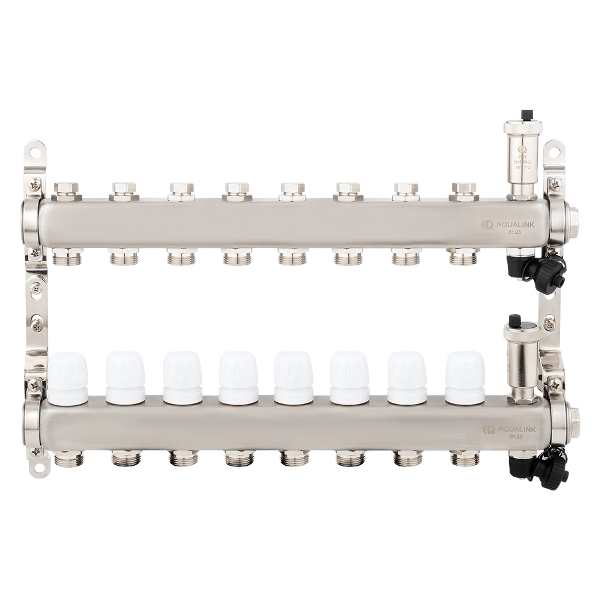 Коллекторная группа нерж в сборе 1 x 8 вых ЕК 3/4 (02806) Aqualink