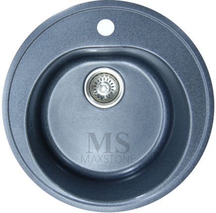 Мойка иск.камень 505 черный металлик, без сифона МS-2