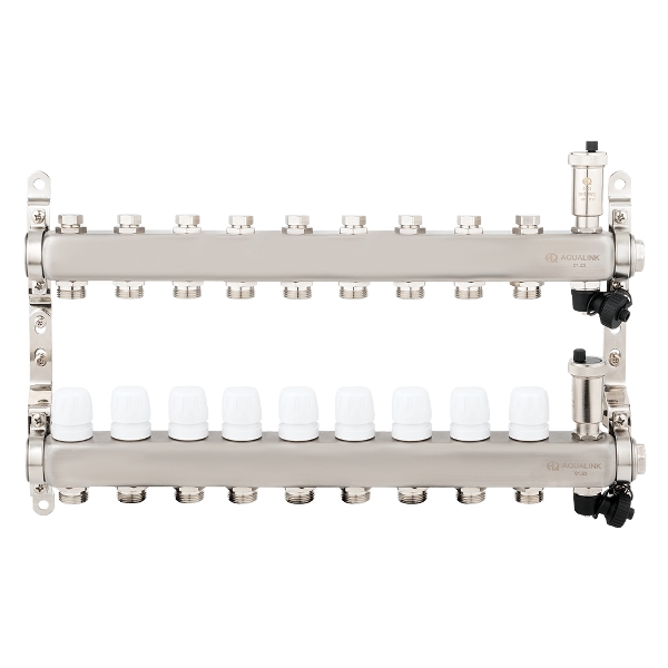Коллекторная группа нерж в сборе 1 x 9 вых ЕК 3/4 (02807) Aqualink