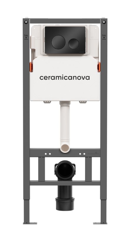 Инсталляция Balance для подвесного унитаза, кнопка Circle, черный матовый, (CN121001MB) CERAMICANOVA