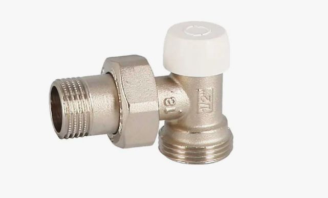 Клапан настроечный запорный для радиатора угловой 1/2х3/4 EK Hoobs (HB-490A)
