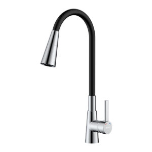 Смеситель ROSSINKA Z35-39-Black для кухни с гибким поворотным изливом, черный