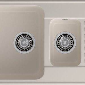 GranFest QUARZ (ECO-21К) Мойка 1.5-чаш+кр. 740*480 (белый)