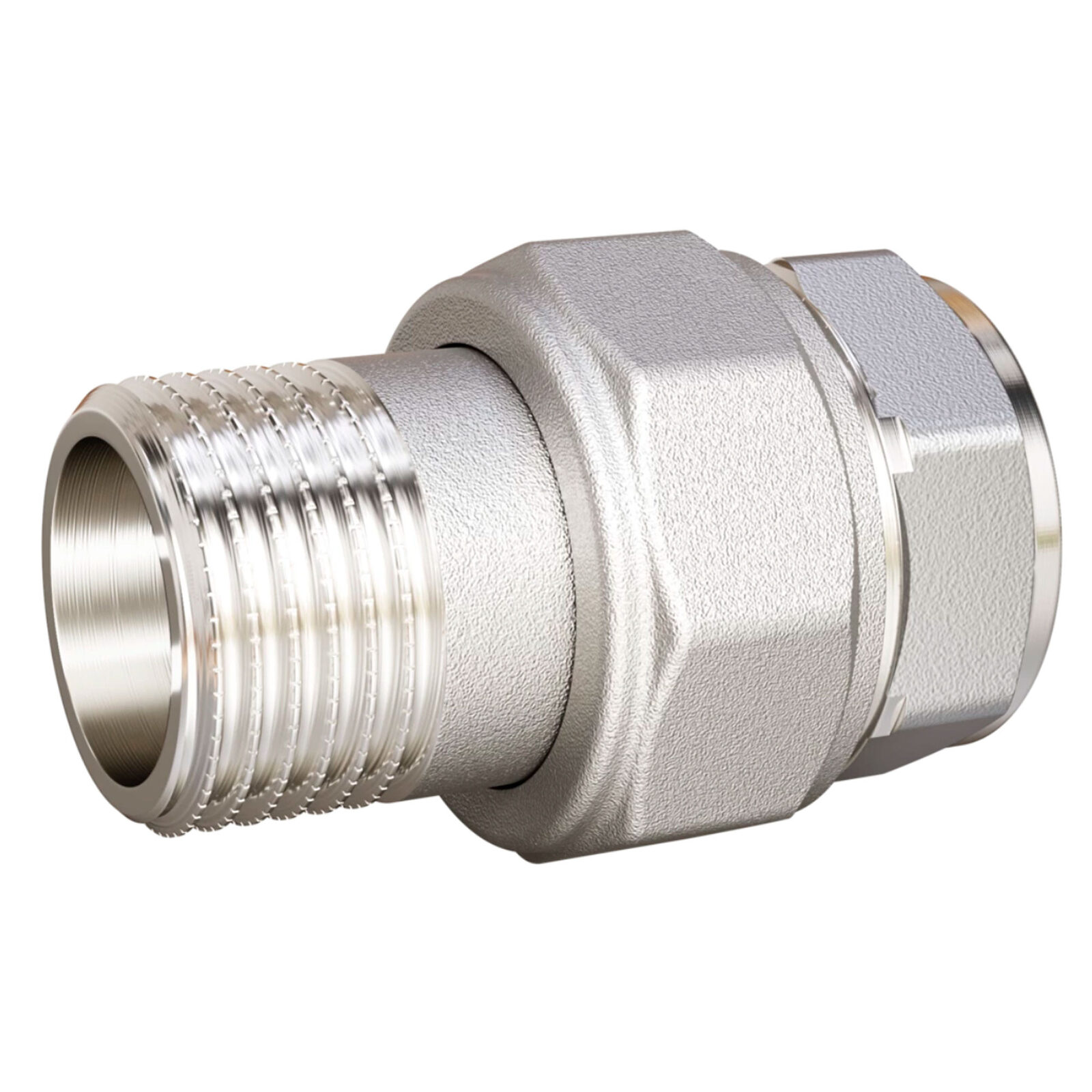 Сгон разъемный (американка) LD Pride DN15 (1/2″) ВР/НР латунь никель в упакове