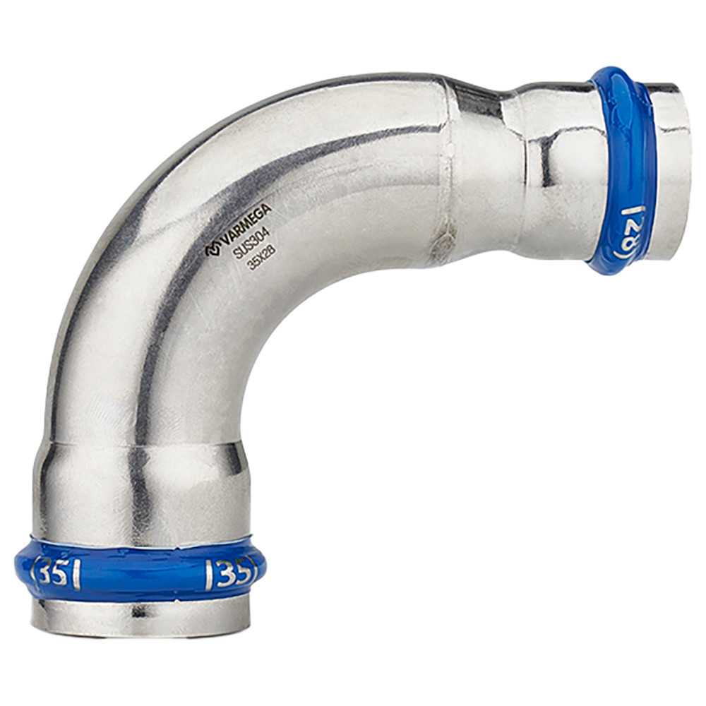 Угольник VARMEGA 90гр. двухраструбный Inox Press 35×28