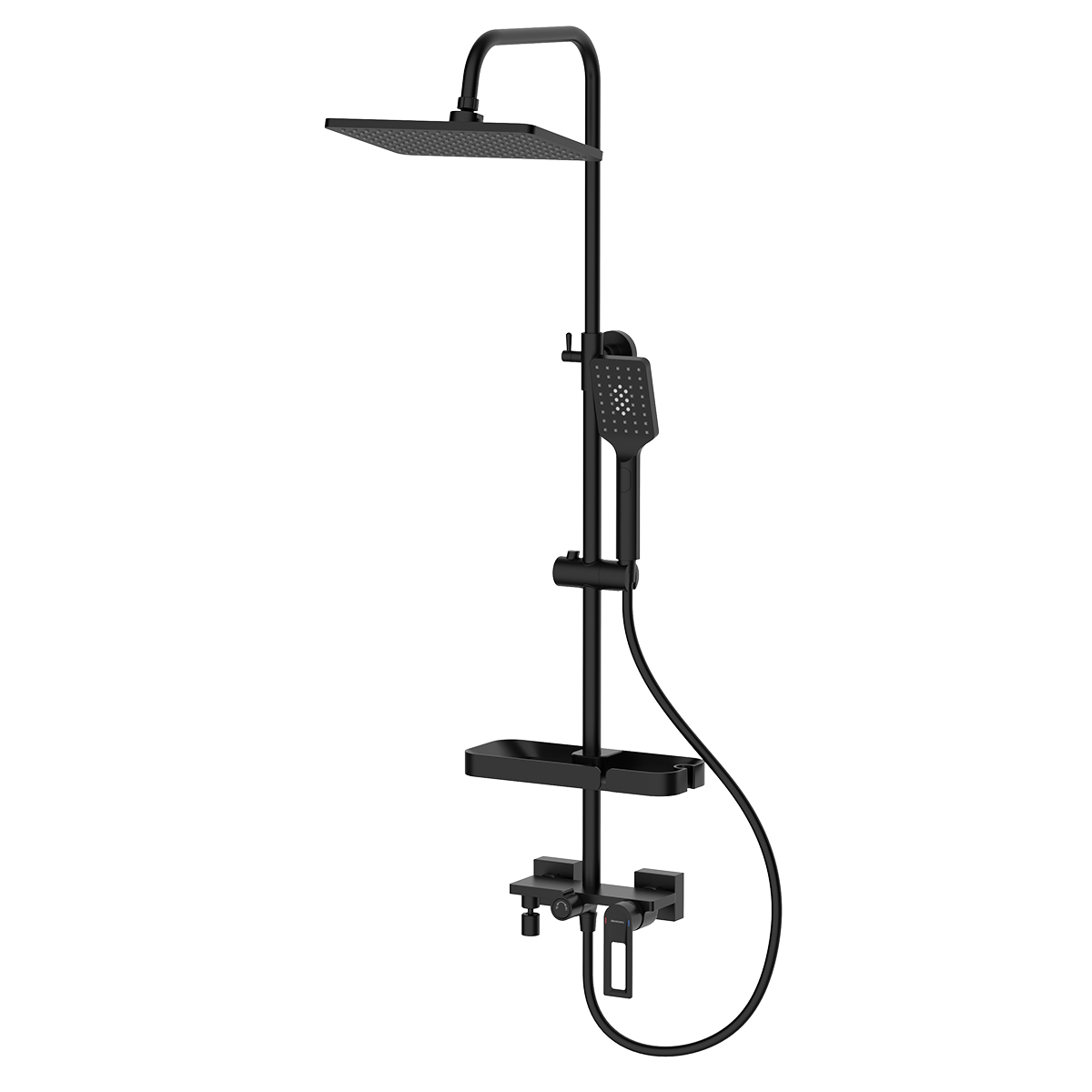 Смеситель DECOROOM DR30071 для ванны и душа с регулируемой высотой штанги и верхней душевой лейкой “