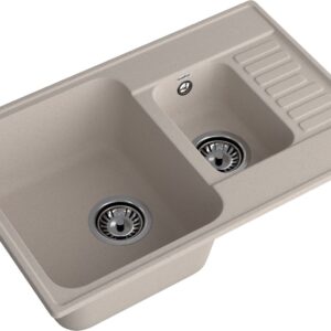 GranFest QUARZ (ECO-21К) Мойка 1.5-чаш+кр. 740*480 (песок)