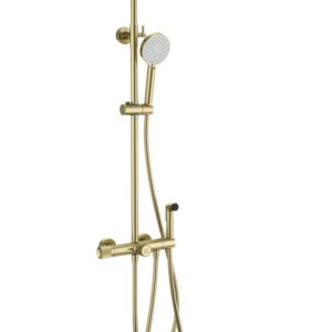 Душевая стойка Wonzon & Woghand WW-B3097-A-BG со смесителем, с термостатом, брашированное золото