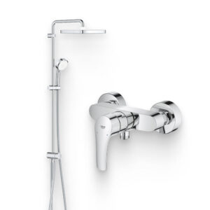 Душевой комплект Смеситель для душа Grohe Eurosmart 33555003 глянцевый хром + Стойка Tempesta Cosmopolitan System 250 Tempesta Cosmopolitan System 250 26694000 без смесителя, хром