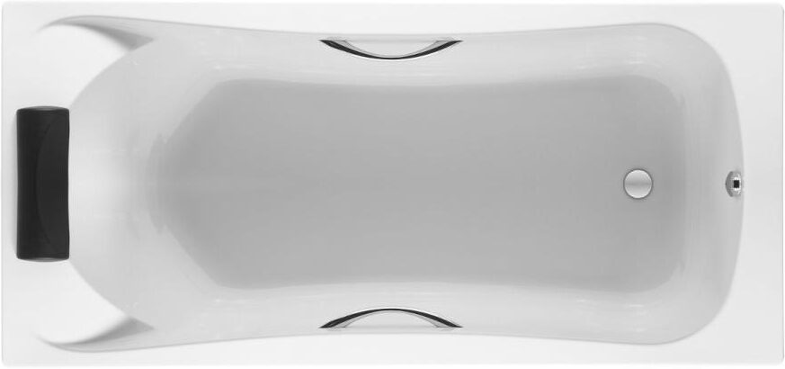 Акриловая ванна Roca BeCool 180x80 см, встраиваемая, белая, с каркасом, с ручками, со сливом-переливом