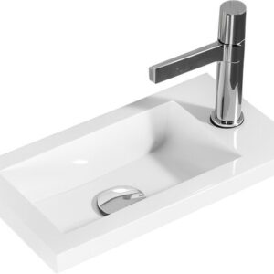 Мебельная раковина BelBagno BB-400-PM-LVB 40 накладная, белая, прямоугольная, искусственный мрамор
