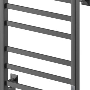 Полотенцесушитель электрический Ника Step 1 60x45 см, подключение справа, слева, матовый черный RAL9005, лесенка, из стали