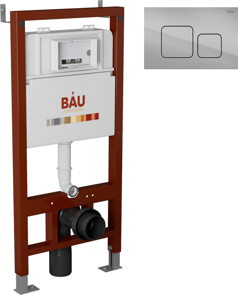 Комплект Инсталляция Bauedge Pro Q111300 + Кнопка Soul Q00016 цвет хром