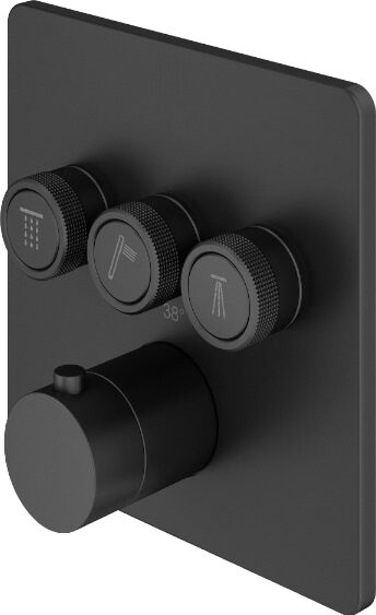 Термостатический смеситель встраиваемый Plumberia Selection PSBOX KITPSB2903NO матовый черный