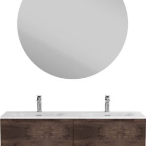 Мебель для ванной комнаты BelBagno Etna 120 для двоих, rovere moro, раковина BB-8099-120-2