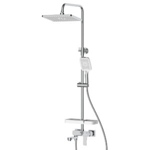 Смеситель DECOROOM DR23071 для ванны и душа с регулируемой высотой штанги и верхней душевой лейкой “
