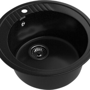 GRANFEST Мойка композит RONDO GF-R–520 D=520 мм черный арт.GF-