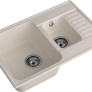GranFest QUARZ (ECO-21К) Мойка 1.5-чаш+кр. 740*480 (белый)