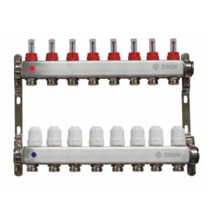Коллекторная группа нерж с расходомерами, в сборе 1 x 8 вых ЕК 3/4 (ТМ-8,UC-8А) TAEN
